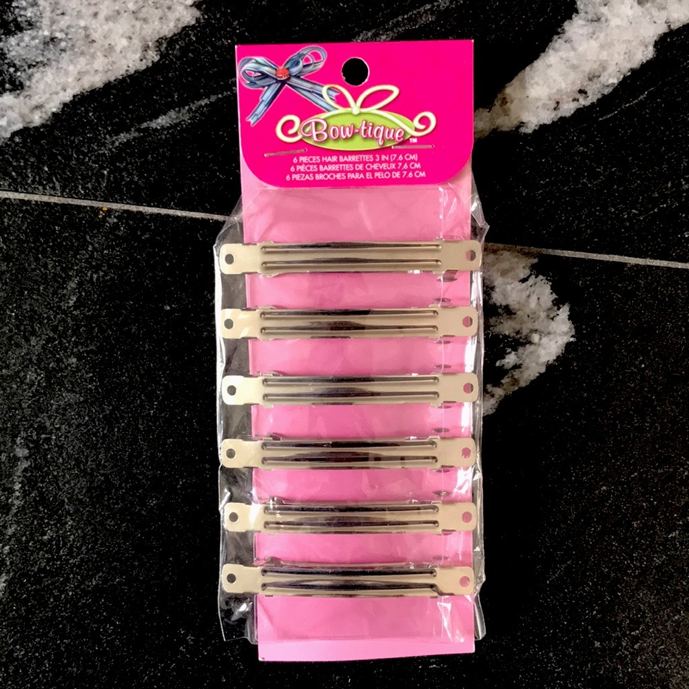 6 piece hair barrettes 3 inch